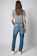 T-shirt Tino Foil - T-shirt aus Modal mit beschichtetem Detail