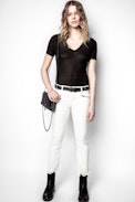 Tino Foil T-shirt - Modal t-shirt with coated detail
