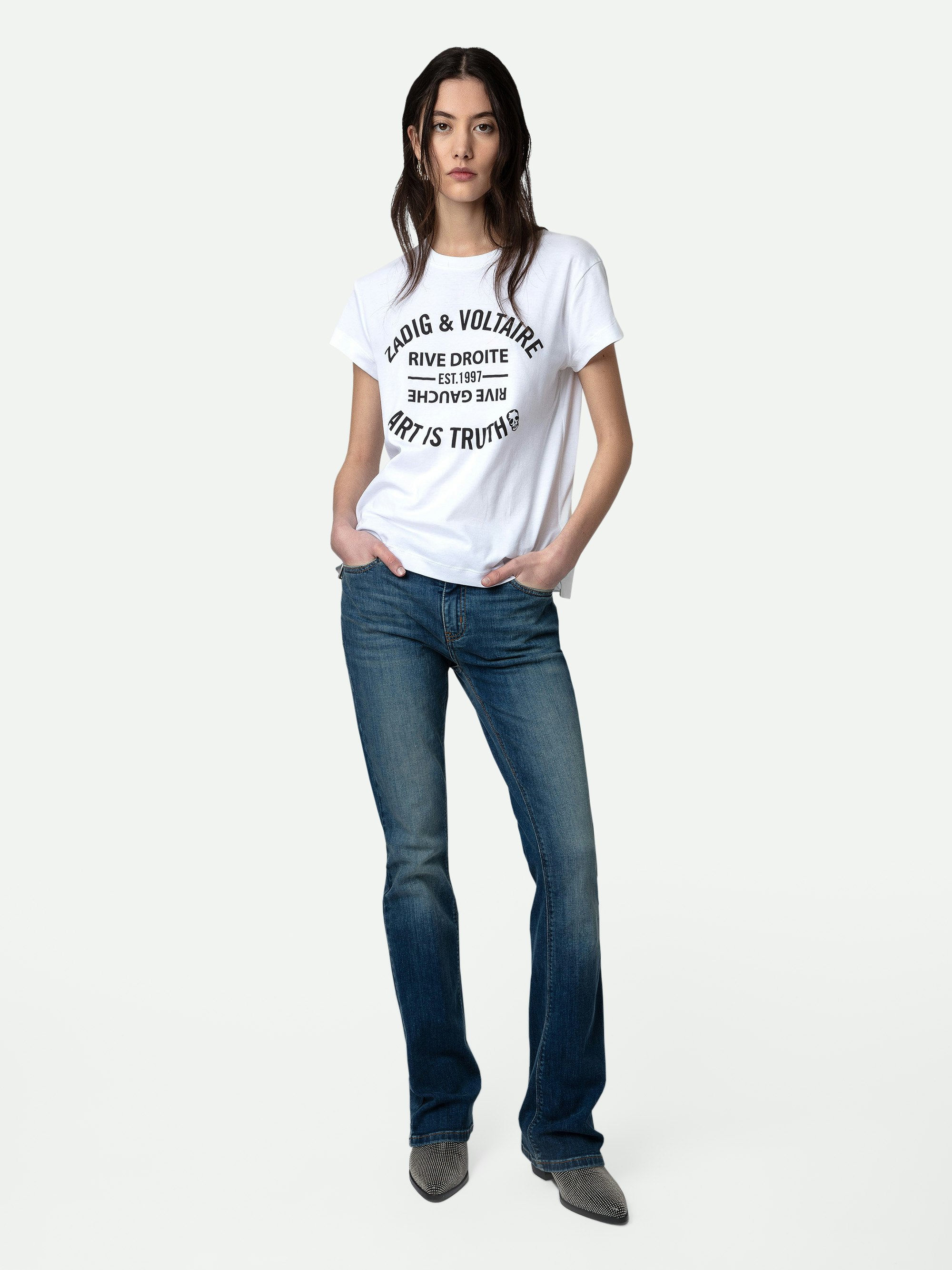 T-shirt Walk Blason - T-shirt en coton blanc.