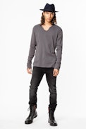 Monastir T-Shirt - Cotton henley collar t-shirt