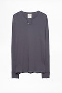 Monastir T-Shirt - Cotton henley collar t-shirt