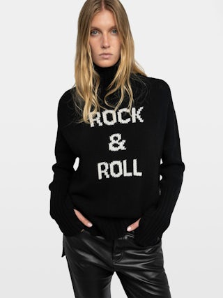 Alma 100% Merino Wool Jumper - Rock & Roll high-neck jumper in 100% wool.