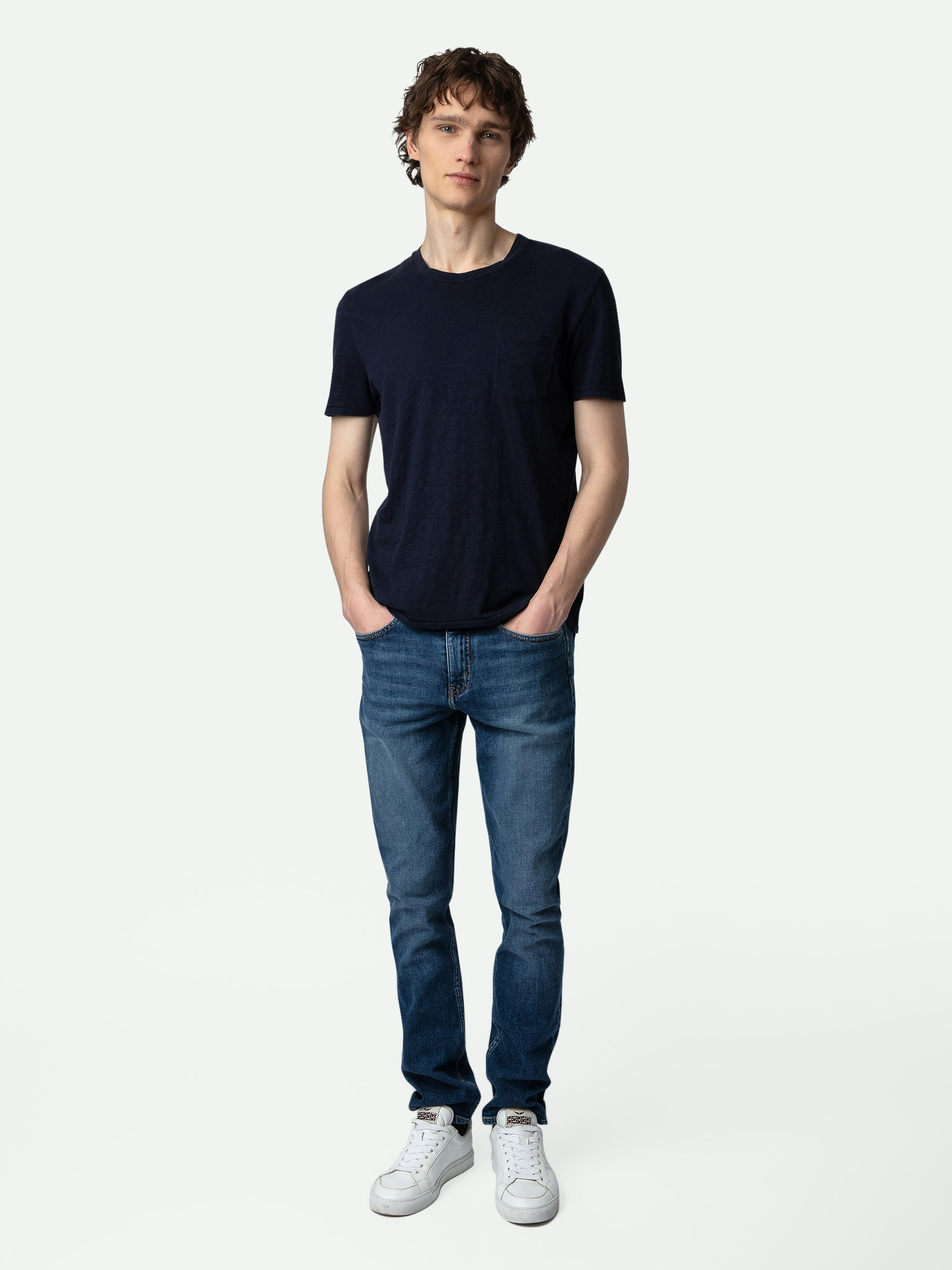 T-Shirt Stockholm - Blaues Herren-T-Shirt.