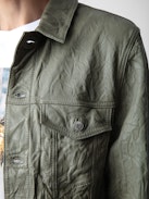 Base Crinkled Leather Jacket - Men's crinkled leather jacket.