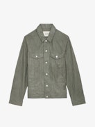 Base Crinkled Leather Jacket - Men's crinkled leather jacket.