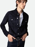 Base Suede Jacket - Men’s navy blue suede jacket