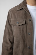 Cazadora Base de ante - Chaqueta gris de ante para hombre