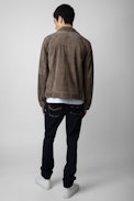 Cazadora Base de ante - Chaqueta gris de ante para hombre