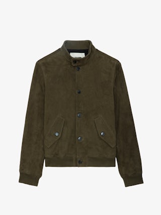 Lonni Suede Jacket - Suede jacket with stand-up collar, button fastening and long sleeves.