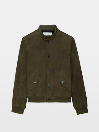 Lonni Suede Jacket - Suede jacket with stand-up collar, button fastening and long sleeves.