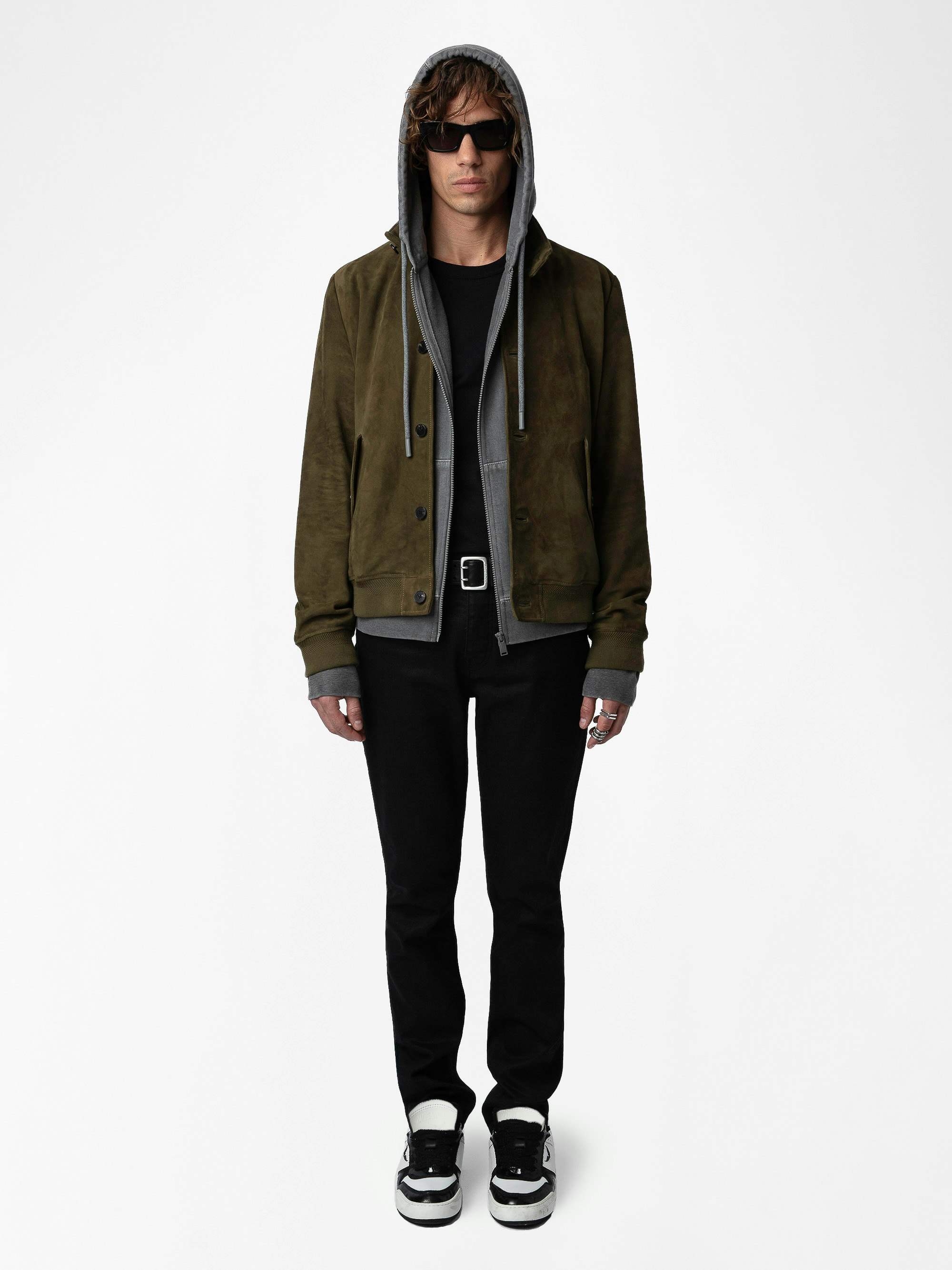 Lonni Suede Jacket - Suede jacket with stand-up collar, button fastening and long sleeves.