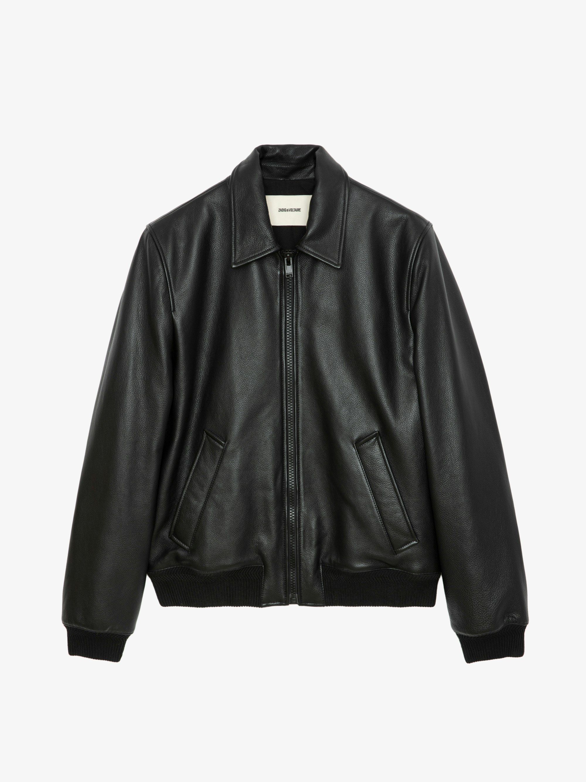 Blouson Mate Cuir blouson noir homme Zadig Voltaire