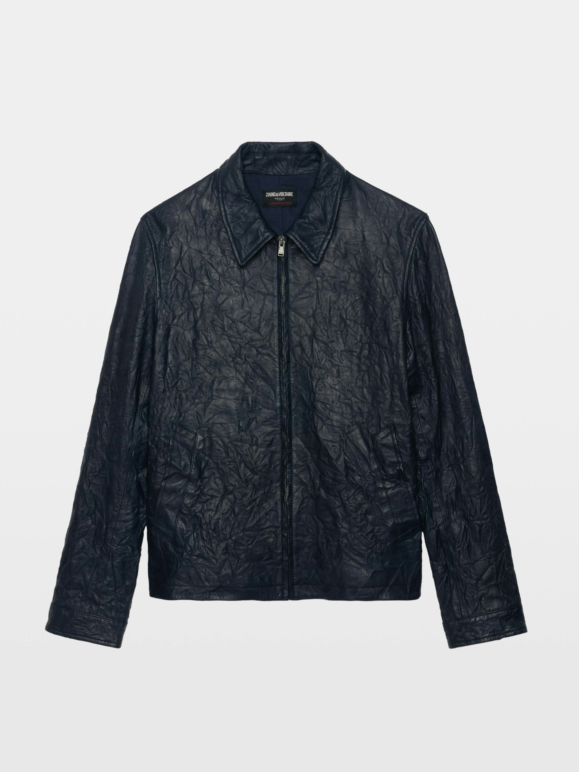Men's Black Crinkled Leather Jacket | Zadig&Voltaire
