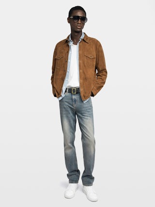 Sergy Suede Shirt - Lightweight suede shirt with flap pockets and button fastening.