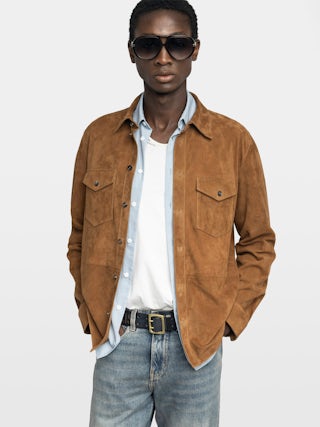 Sergy Suede Shirt - Lightweight suede shirt with flap pockets and button fastening.