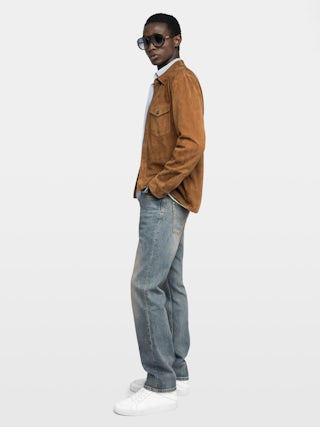 Sergy Suede Shirt - Lightweight suede shirt with flap pockets and button fastening.