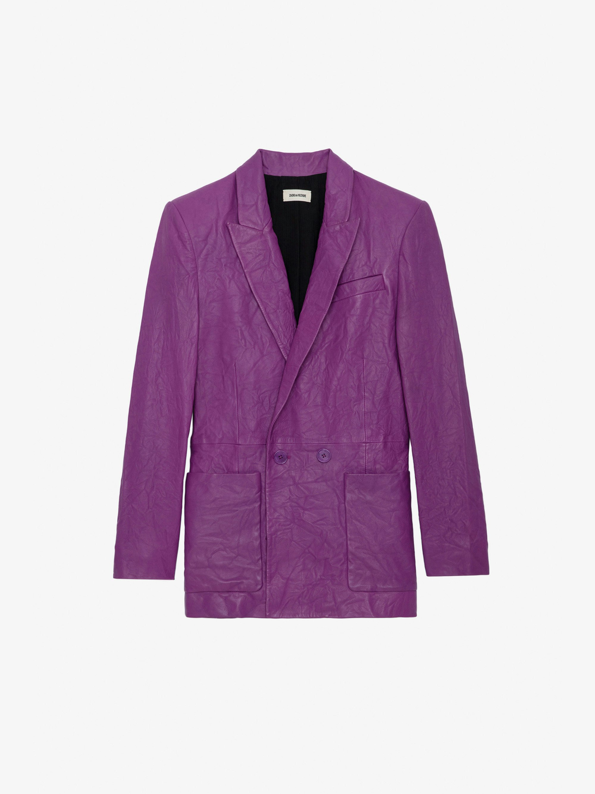 Visko Crinkled Leather Blazer blazer purple women
