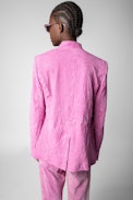 Verys Creased Suede Blazer - Women’s pink creased suede jacket
