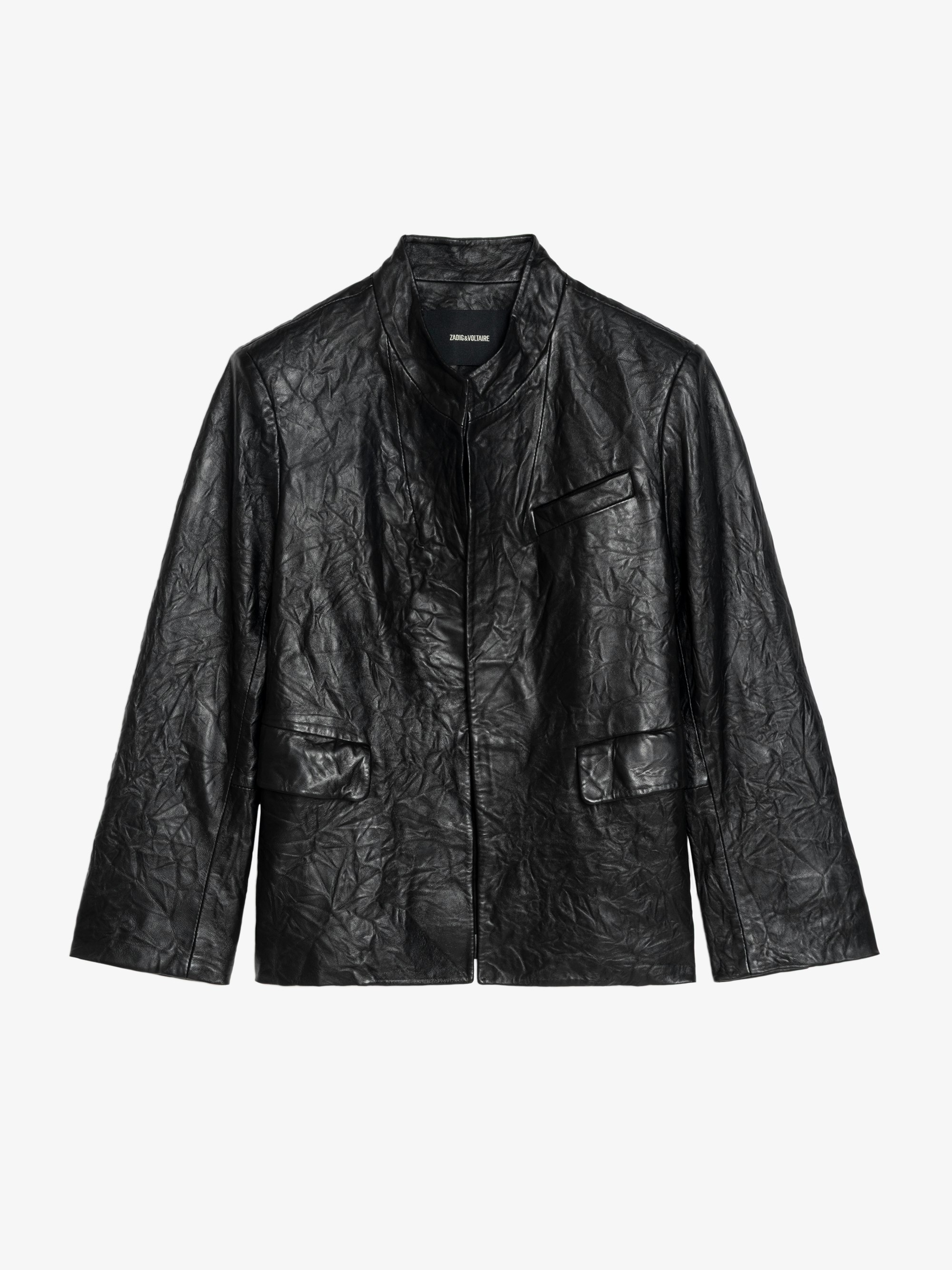 ZADIG&VOLTAIRE レザージャケット Zadig & Voltaire Valfried Crinkle Leather Blazer Unisex Jacket