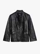 Blazer Veryn Pelle Stropicciata - Blazer aderente senza abbottonatura in pelle stropicciata.