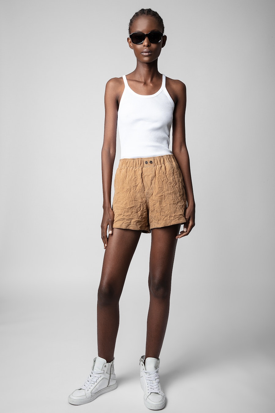 ZADIG&VOLTAIRE Paxi Crinkled Suede Shorts