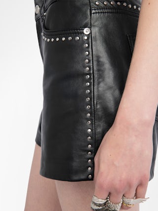 Shorts Siddyl Leder - Short aus glattem Leder mit Schnürverschluss.