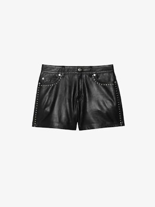 Shorts Siddyl Leder - Short aus glattem Leder mit Schnürverschluss.