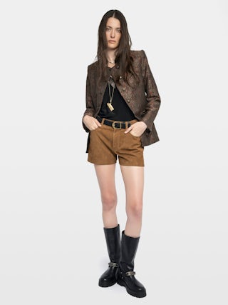 Shorts Sadys Wildleder - Bermuda-Shorts aus Wildleder mit mehreren Taschen.