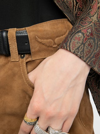 Shorts Sadys Wildleder - Bermuda-Shorts aus Wildleder mit mehreren Taschen.