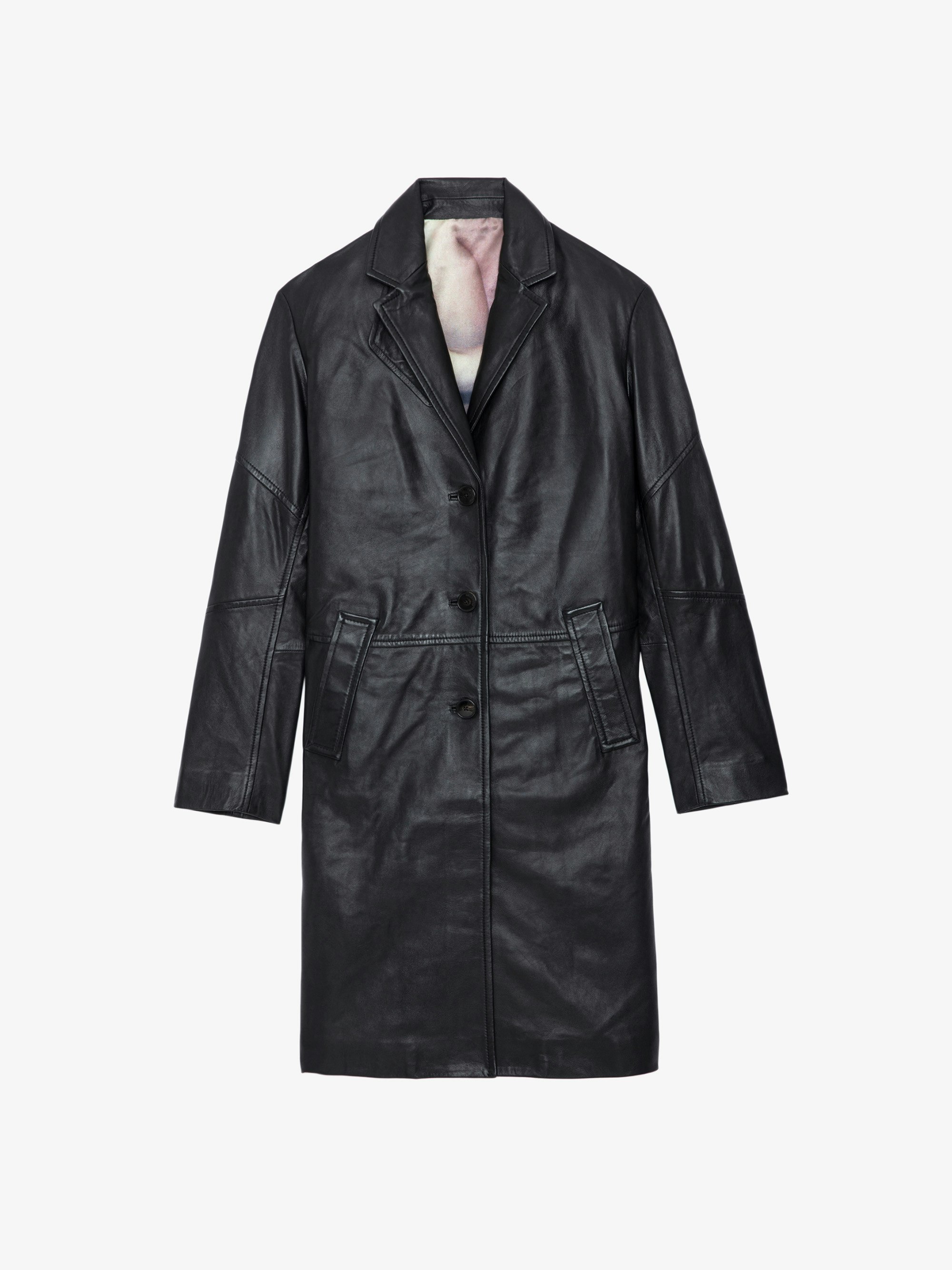 コート Zadig & Voltaire Macari Buttoned Leather Coat Zadig & Voltaire Macari Leather Coat | Neiman Marcus