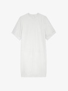 Riddy Dress 100% Crinkled Leather - Women’s short white crinkled leather dress with short sleeves.