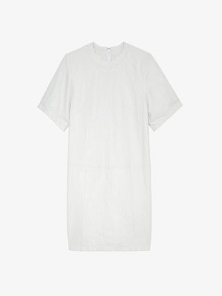 Robe Riddy Cuir Froissé - Robe courte en cuir froissé à manches courtes.