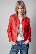 Liam Leather Jacket - Women’s red leather blazer