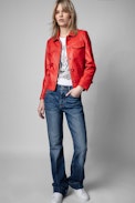 Liam Leather Jacket - Women’s red leather blazer