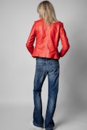 Liam Leather Jacket - Women’s red leather blazer