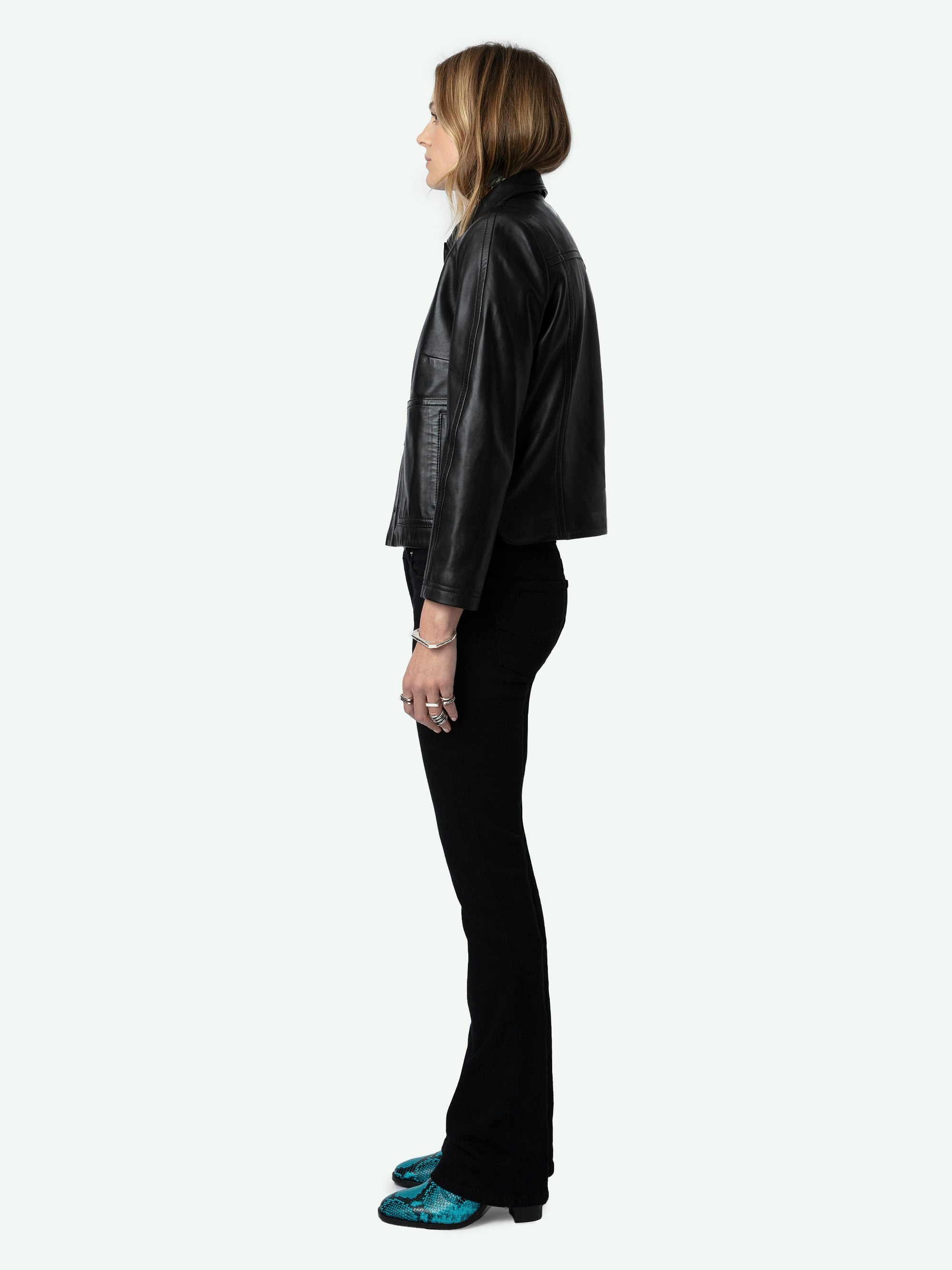 Litchi Leather Jacket jacket black women | Zadig&Voltaire