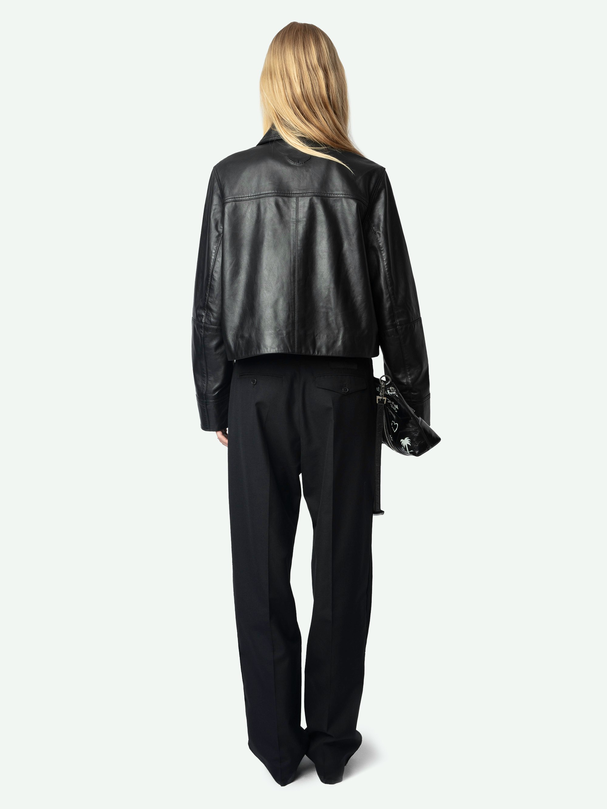 Elegant Women's Black Leather Jacket | Zadig&Voltaire