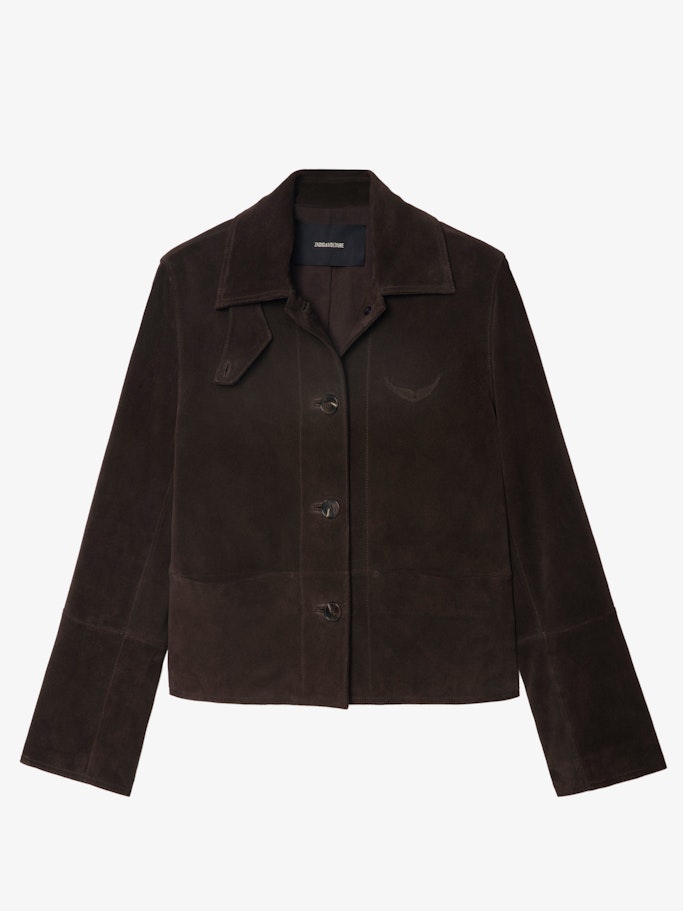 Blouson Lessa Cuir Suede Dark Chocolate - Taille XS - Zadig & Voltaire - Modalova