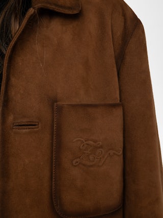 Blouson Venezia Cuir - Blouson en daim, poches plaquées avec signature broderie ZV .