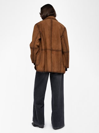 Blouson Venezia Cuir - Blouson en daim, poches plaquées avec signature broderie ZV .