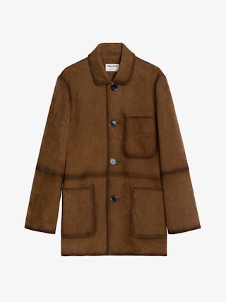 Blouson Venezia Cuir - Blouson en daim, poches plaquées avec signature broderie ZV .