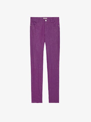 Pantalon Phlame Cuir Froissé - Pantalon en cuir froissé muni de poches.