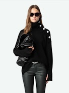 Phlame Crinkled Leather Pants - Dark green crinkled leather pants with pockets.