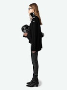 Phlame Crinkled Leather Pants - Dark green crinkled leather pants with pockets.
