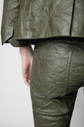 Phlame Crinkled Leather Pants - Women's crinkled leather pants.