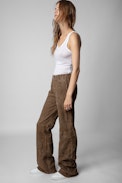 Parfait Creased Suede Trousers - Women's bronze creased suede trousers
