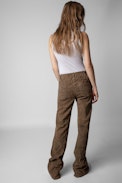 Parfait Creased Suede Trousers - Women's bronze creased suede trousers