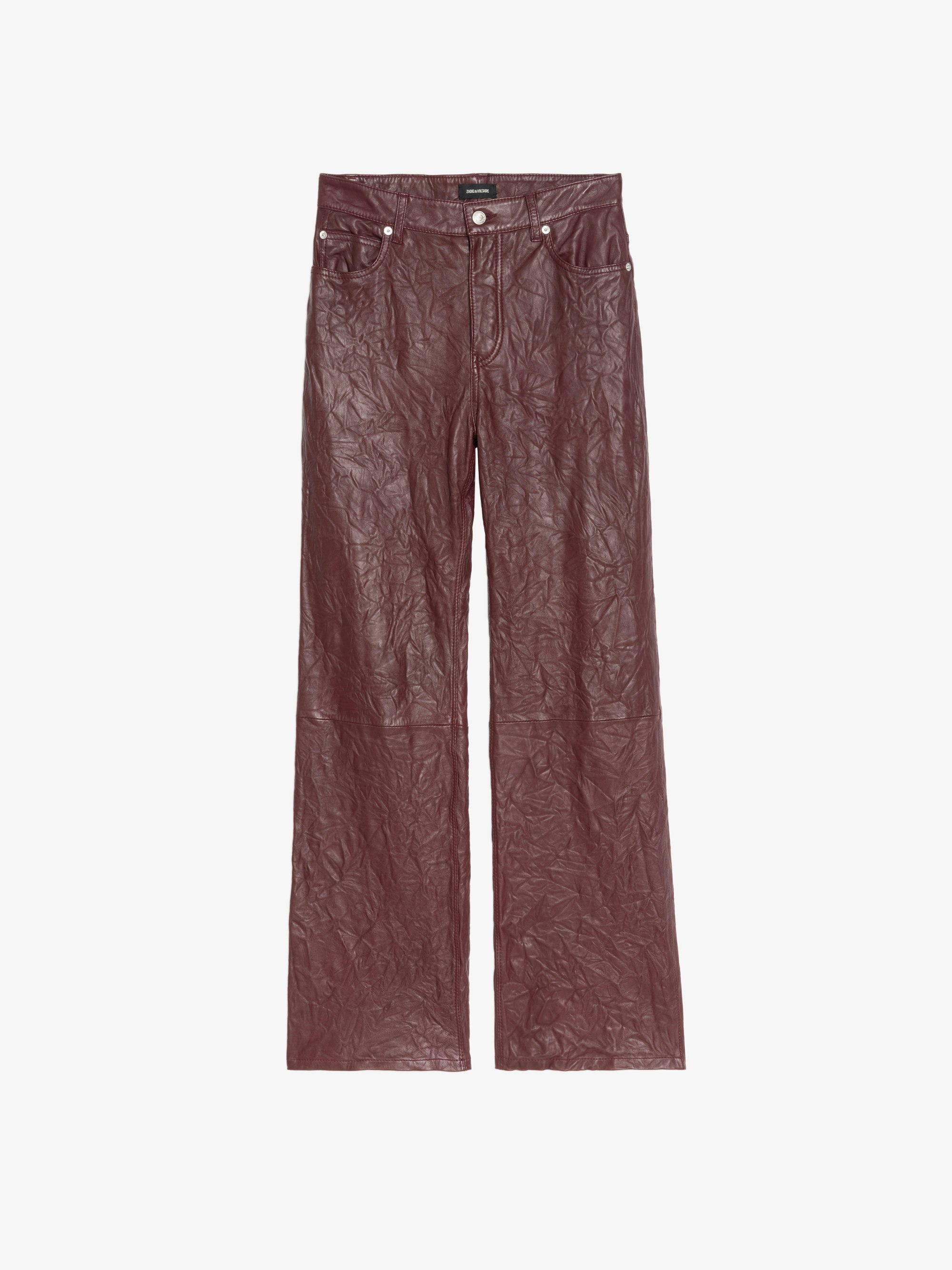 Phlame Crinkled Leather Pants pants brown women | Zadig&Voltaire
