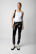Pantalon Peko Vinyle - Pantalon en cuir vinyle noir.