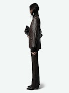 Pauline Crinkled Leather Pants - Straight-cut distressed leather pants with crinkled details and an elasticated waist.